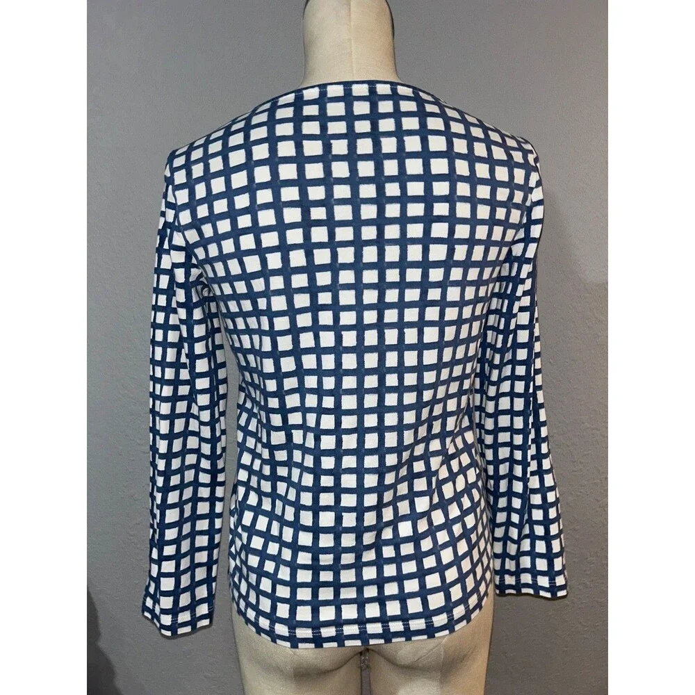 Tory Burch Women’s Long Sleeve T-Shirt Top size XS Pima Cotton Boat Neck Neck